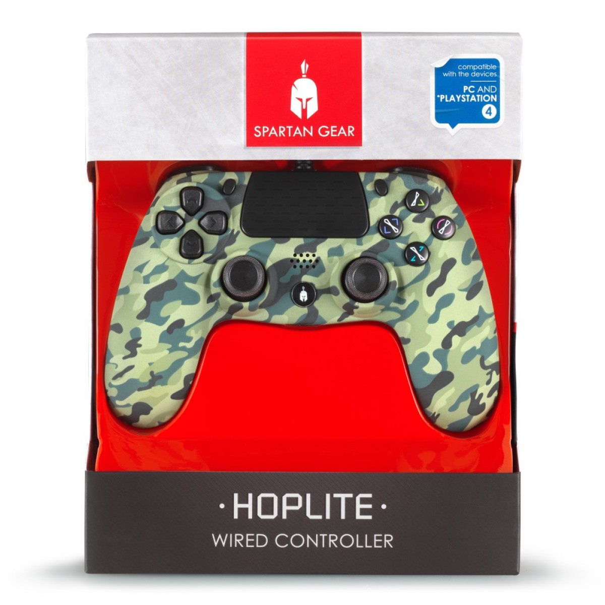 Spartan Gear - Hoplite Wired Controller (compatible with PC and playstation 4) (colour: Green Camo)