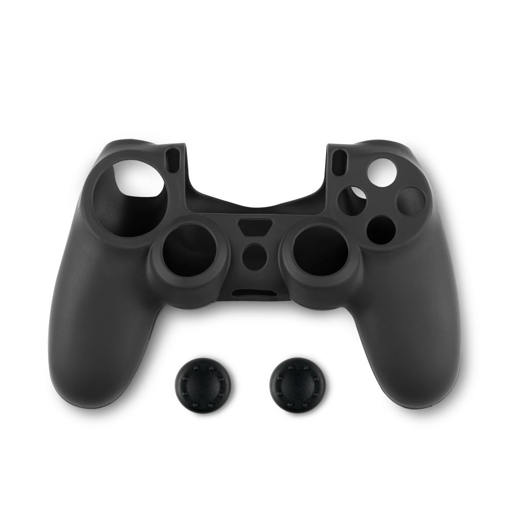 Spartan Gear - Controller Silicon Skin Cover and Thumb Grips (compatible with playstation 4) (colour: Black)