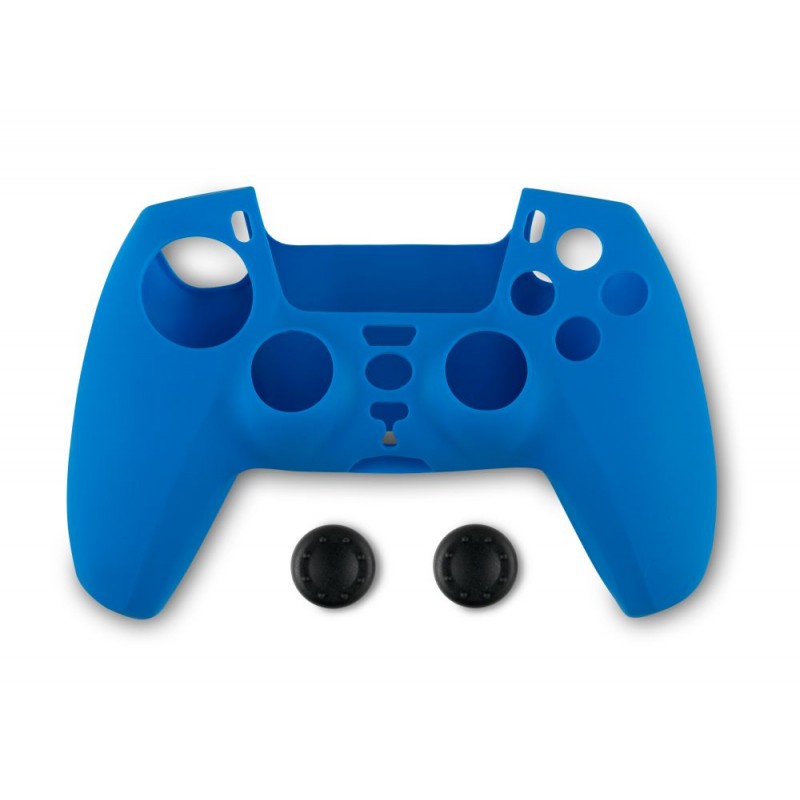 Spartan Gear - Controller Silicon Skin Cover and Thumb Grips (compatible with playstation 5) (colour: Blue)