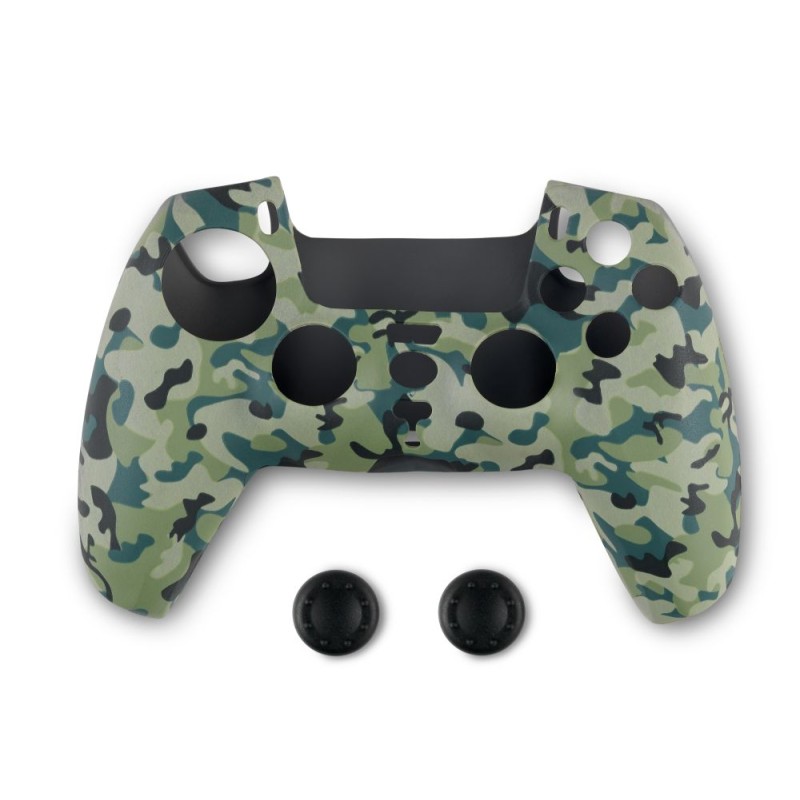 Spartan Gear - Controller Silicon Skin Cover and Thumb Grips (compatible with playstation 5) (colour: Green Camo)