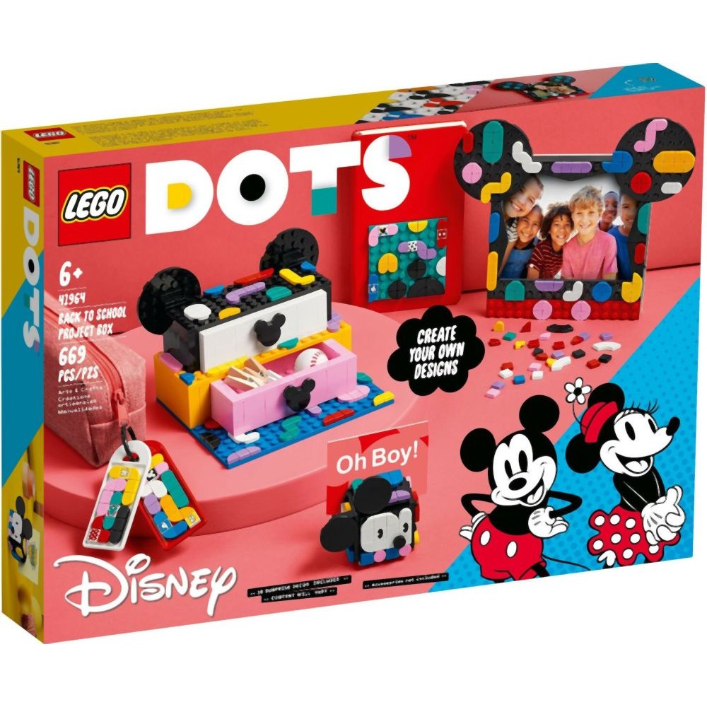 LEGO® DOTS: Disney Mickey Mouse &amp; Minnie Mouse Back-To-School Project Box (41964)