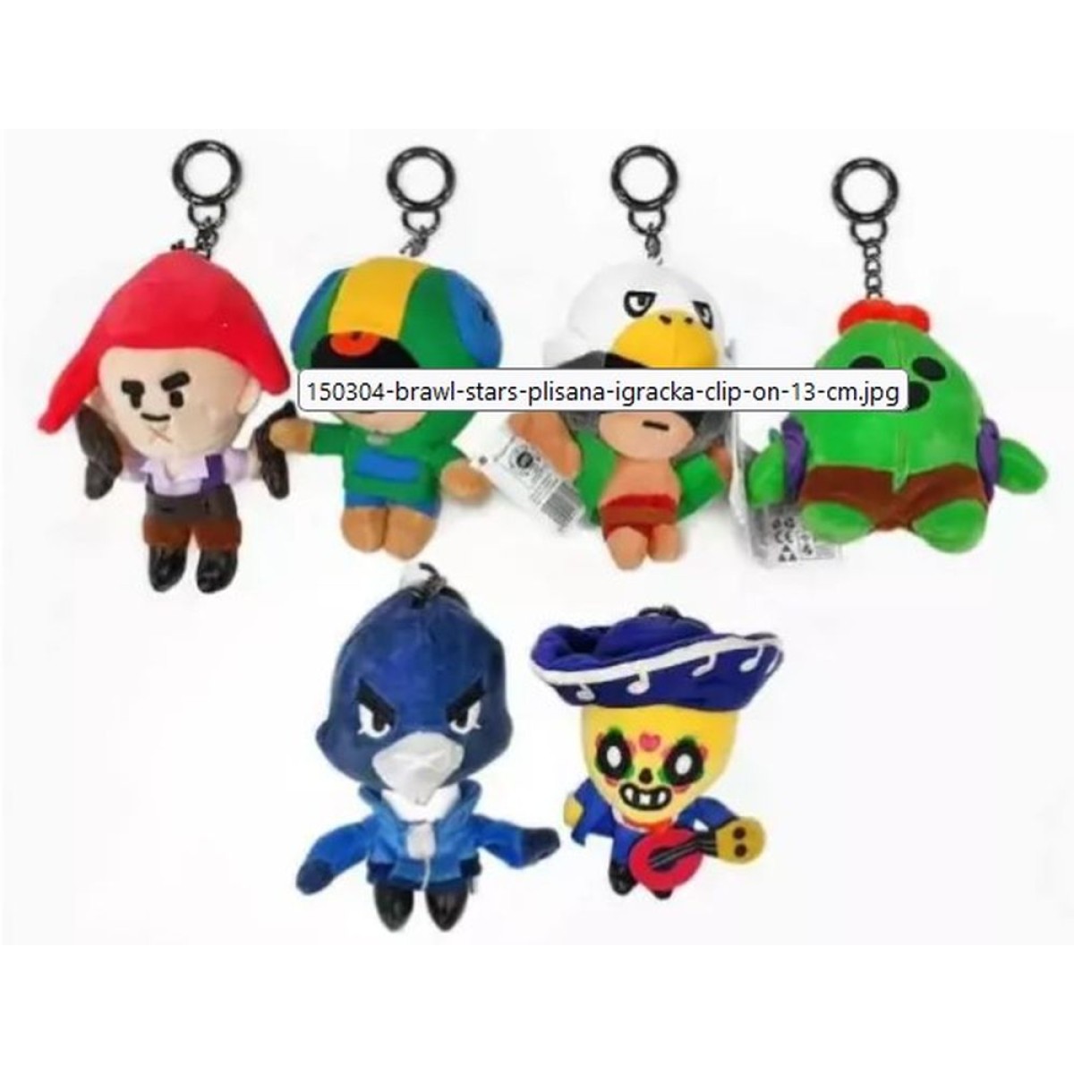 P.M.I. Brawl Stars Clip On Plush Characters 13cm (S1) (Random) (BRW7004)