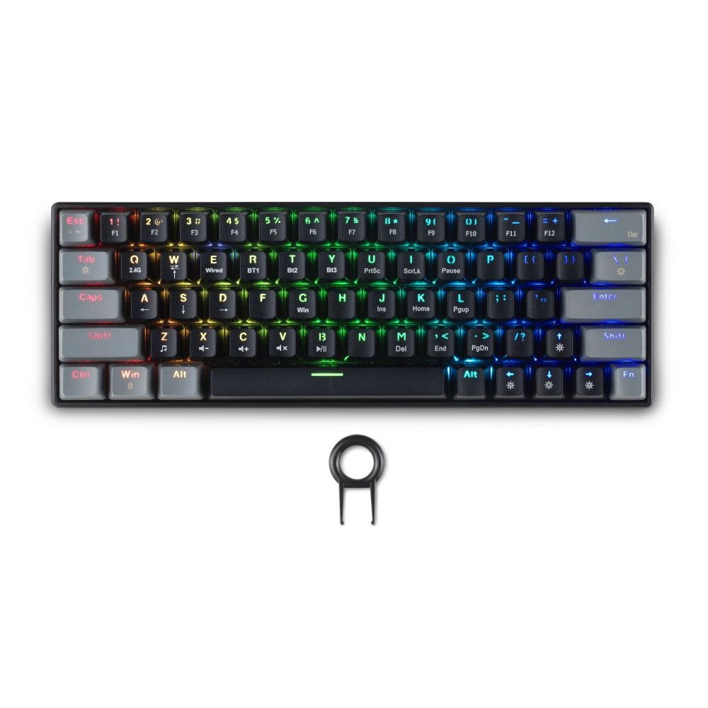 Spartan Gear - Pegasus 2 RGB Wired &amp; Wireless 63 keys Mechanical Gaming Keyboard (color: Black/Grey)