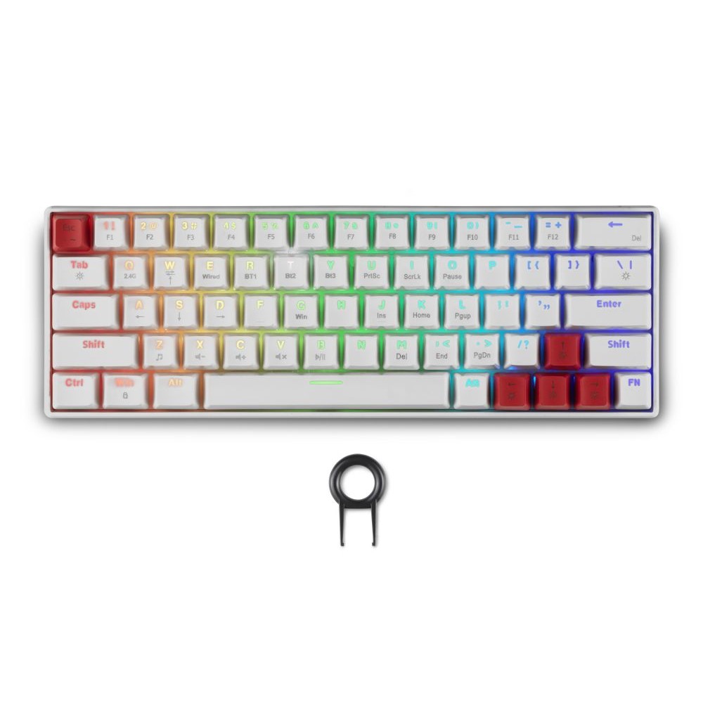 Spartan Gear - Pegasus 2 RGB Wired &amp; Wireless 63 keys Mechanical Gaming Keyboard (color: White)