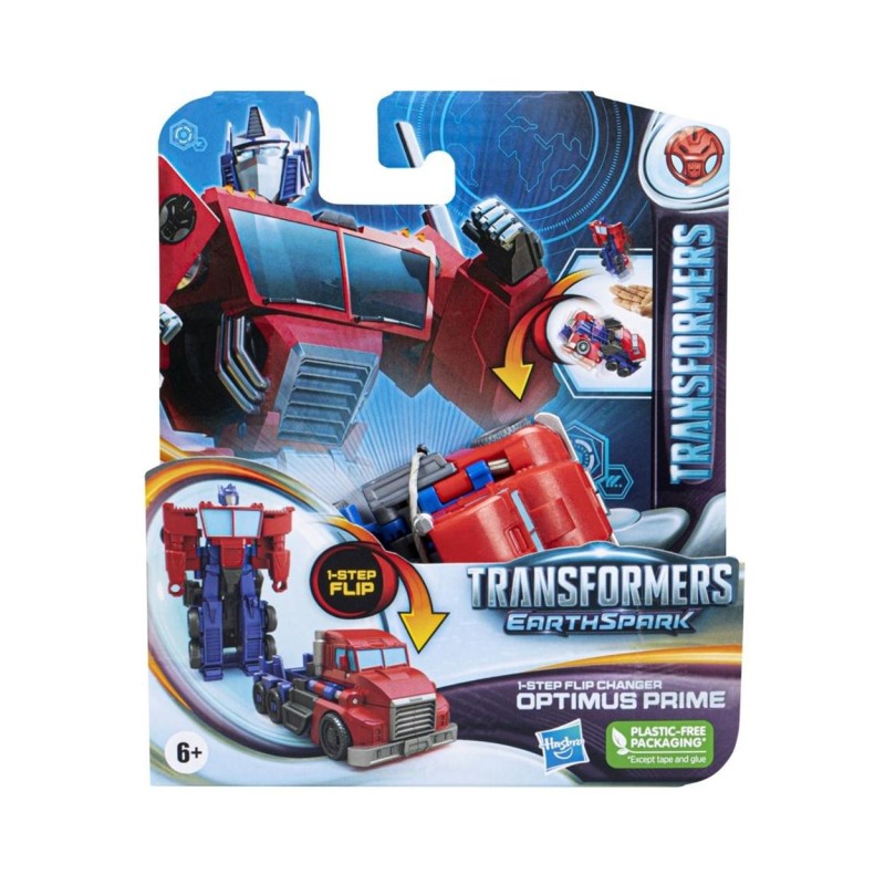 Hasbro Transformers: Earthspark 1-Step Flip Changer - Optimus Prime Action Figure (F6716)