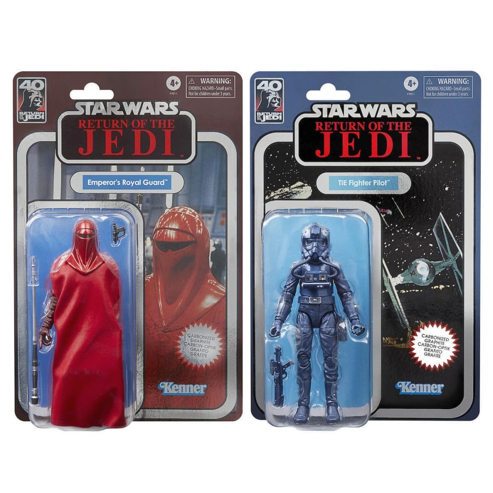 Hasbro Fans - Disney Star Wars The Black Series: Return of the Jedi Carbonized Collection - Emperor’s Royal Guard &amp; TIE Fighter Pilot (15cm) Action Figures (F7011)