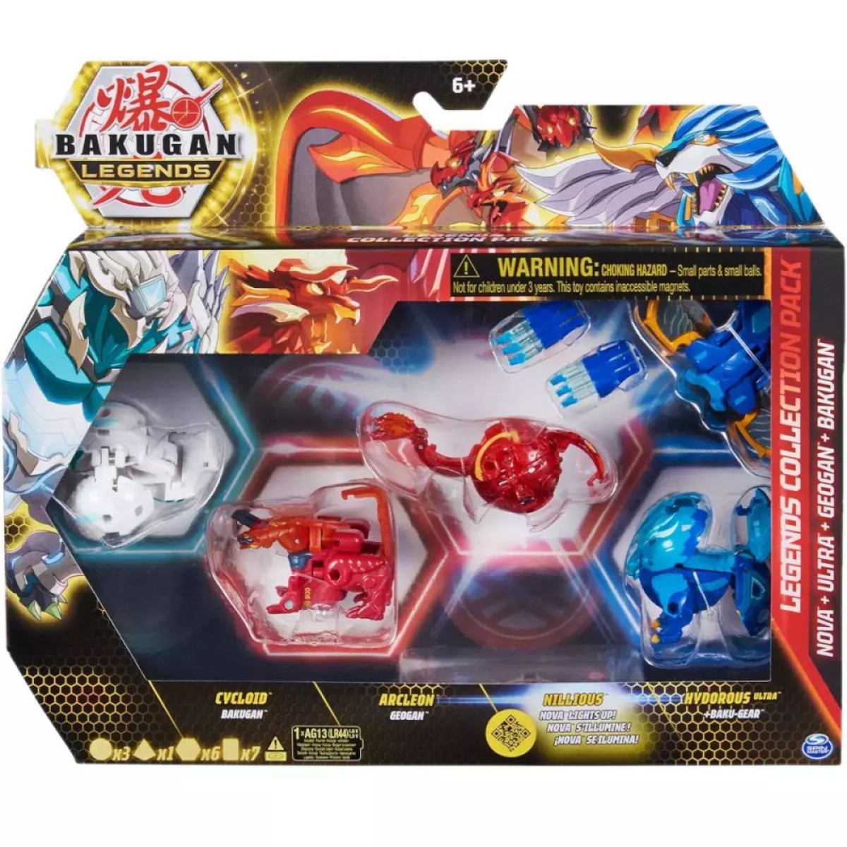 Spin Master Bakugan: Legends Collection Pack - Nova + Ultra + Geogan + Bakugan - Cycloid/Arcleon/Nillious/Hydorous Ultra (20140063)