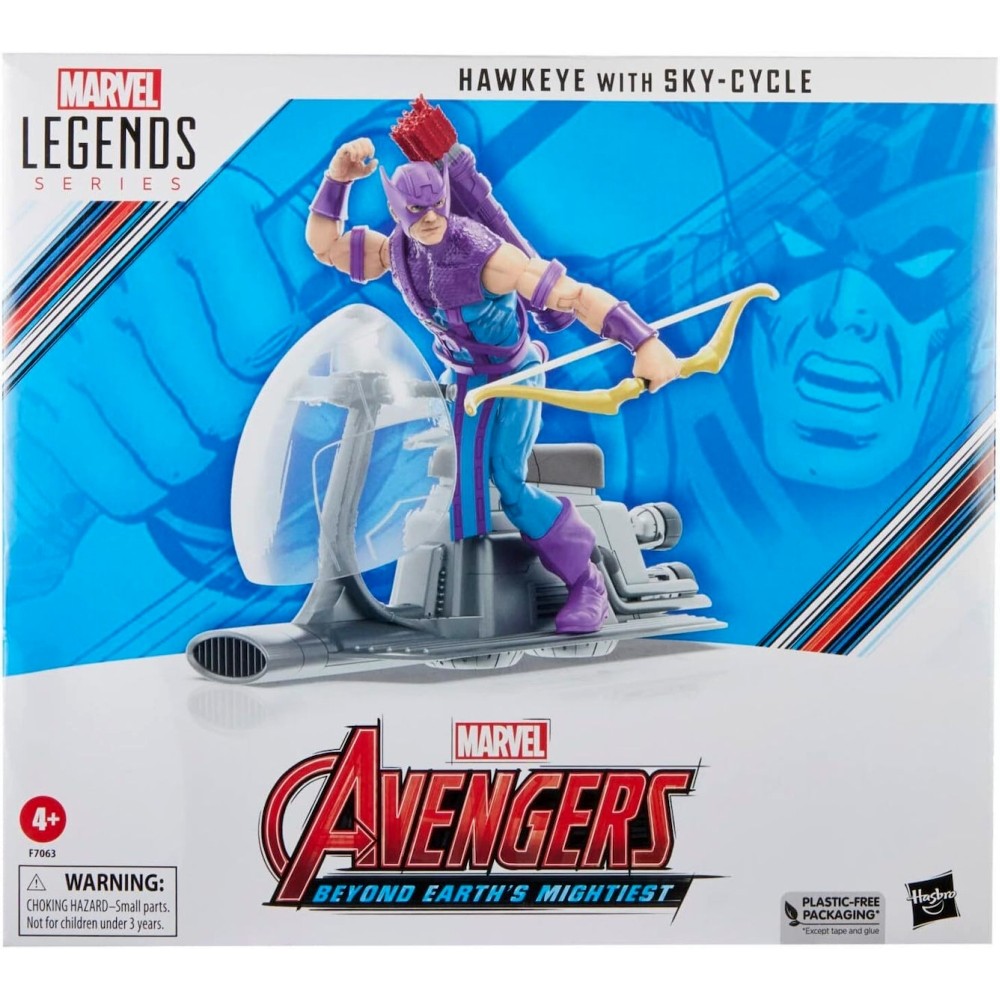 Hasbro Fans Marvel Avengers: Legends Series (60th Anniversary) - Beyond Earth's Mightiest - Hawkeye with Sky-Cycle Action Figure &amp; Vehicle (Excl.) (F7063)