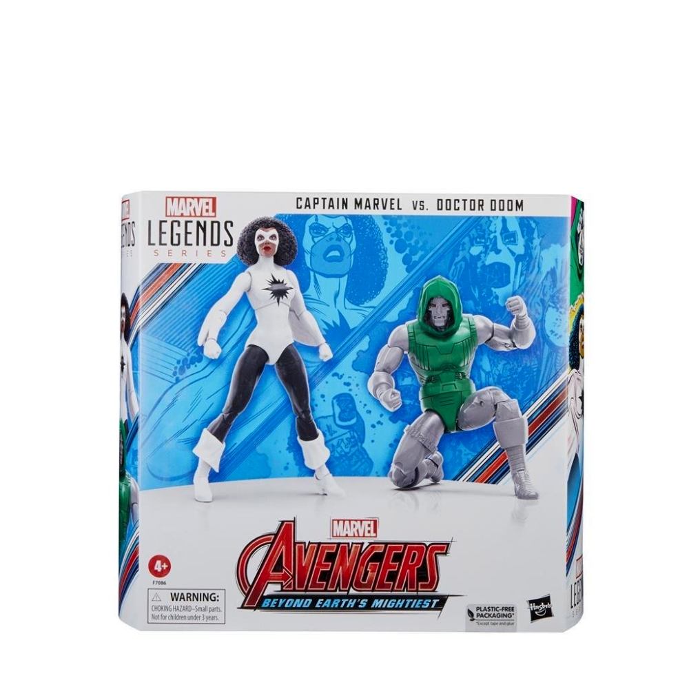 Hasbro Fans Marvel Avengers: Legends Series (60th Anniversary) - Beyond Earth's Mightiest - Captain Marvel Vs. Doctor Doom Action Figures (15cm) (F7086)