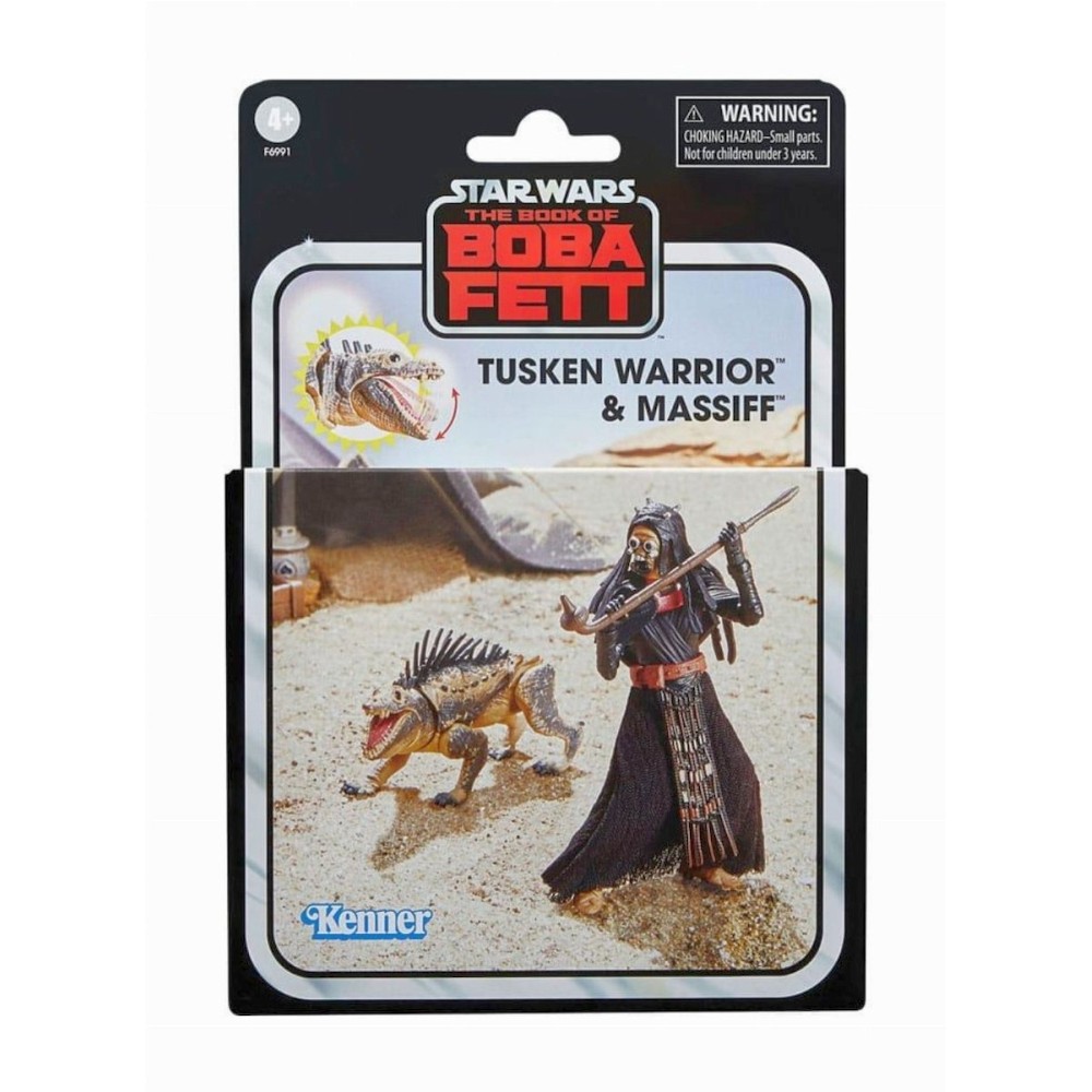 Hasbro Fans Disney Star Wars The Book of Boba Fett: The Vintage Collection - Tusken Warrior &amp; Massiff Action Figures (10cm) (F6991)