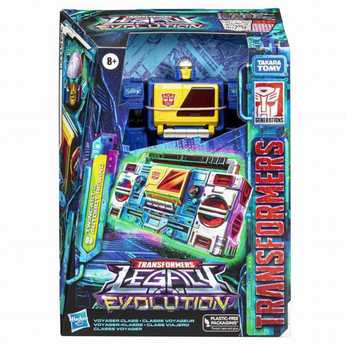 Hasbro Fans Transformers: Legacy Evolution - Twincast  Autobot Rewind Voyager Class Action Figure (18cm) (F7208)