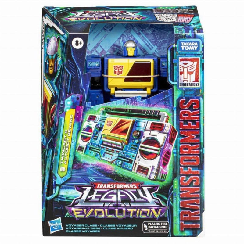 Hasbro Fans Transformers: Legacy Evolution - Twincast &amp; Autobot Rewind Voyager Class Action Figure (18cm) (F7208)