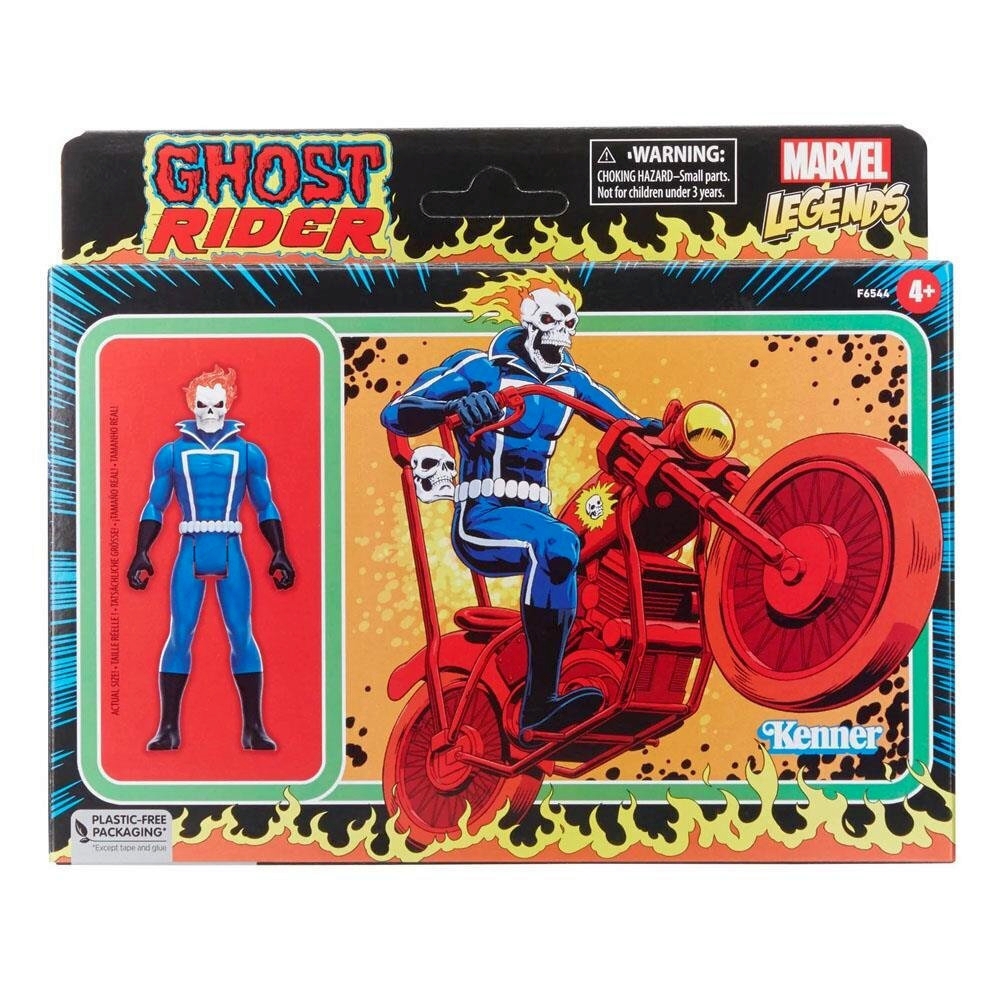 Hasbro Fans Marvel Legends: Retro Collection - Ghost Rider Action Figure &amp; Motorcycle (10cm) (F6544)