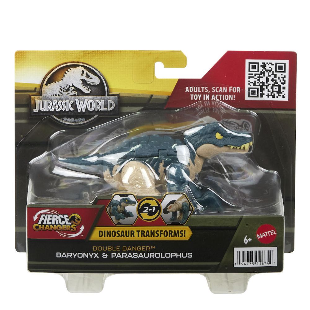 Mattel Jurassic World: Fierce Changers Double Danger - Baryonyx &amp; Parasaurolophus (HLP09)