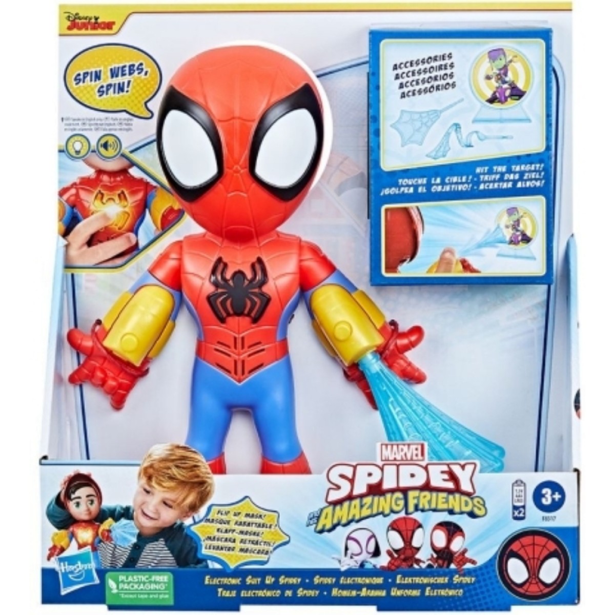 Hasbro Disney Junior Marvel: Spidey and his Amazing Friends - Electronic Suit Up Spidey Figure (F8317)