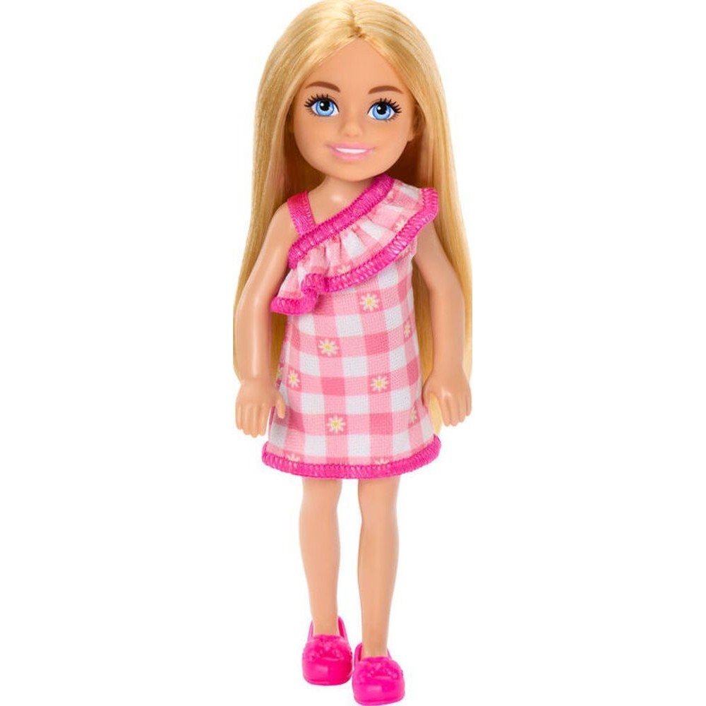 Mattel Barbie: Chelsea with Checked Dress &amp; Blonde Hair Doll (HXM95)