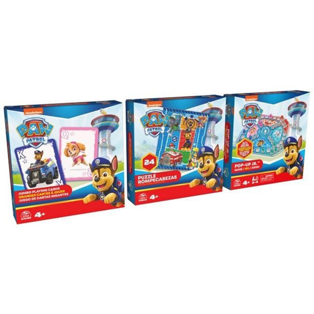 Spin Master Paw Patrol: Game Bundle - Jumbo Cards, Pop-Up Game, 24-Piece Puzzle (6066829)