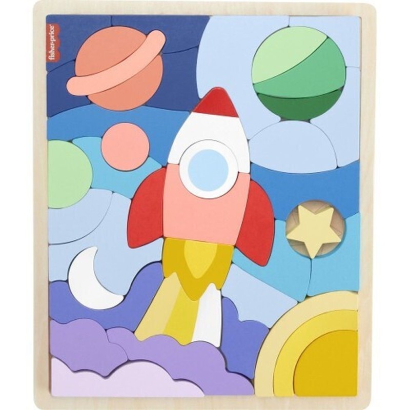 Fisher-Price - Wooden Space Blocks Puzzle (HXY42)