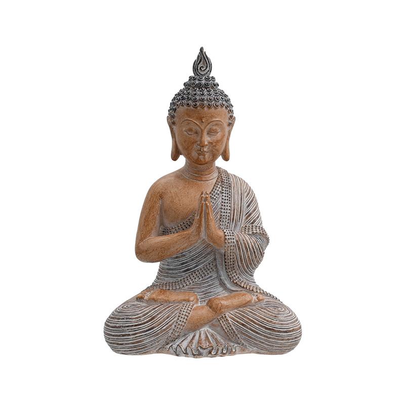 ΕΠΙΤΡΑΠΕΖΙΟ ΔΙΑΚΟΣΜΗΤΙΚΟ POLYRESIN Fylliana "Buddha" ΚΑΦΕ ΧΡΩΜΑ 22x15x31εκ