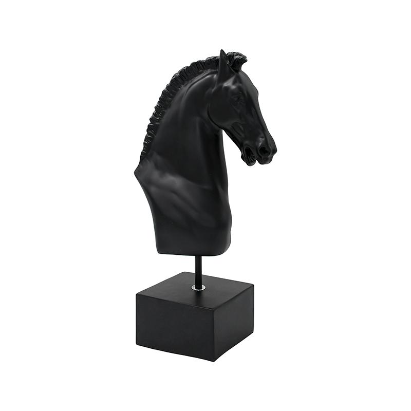 ΕΠΙΤΡΑΠΕΖΙΑ ΔΙΑΚΟΣΜΗΤΙΚΗ ΦΙΓΟΥΡΑ Fylliana "Horse head" ΜΑΥΡΟ ΧΡΩΜΑ 12x12x42εκ