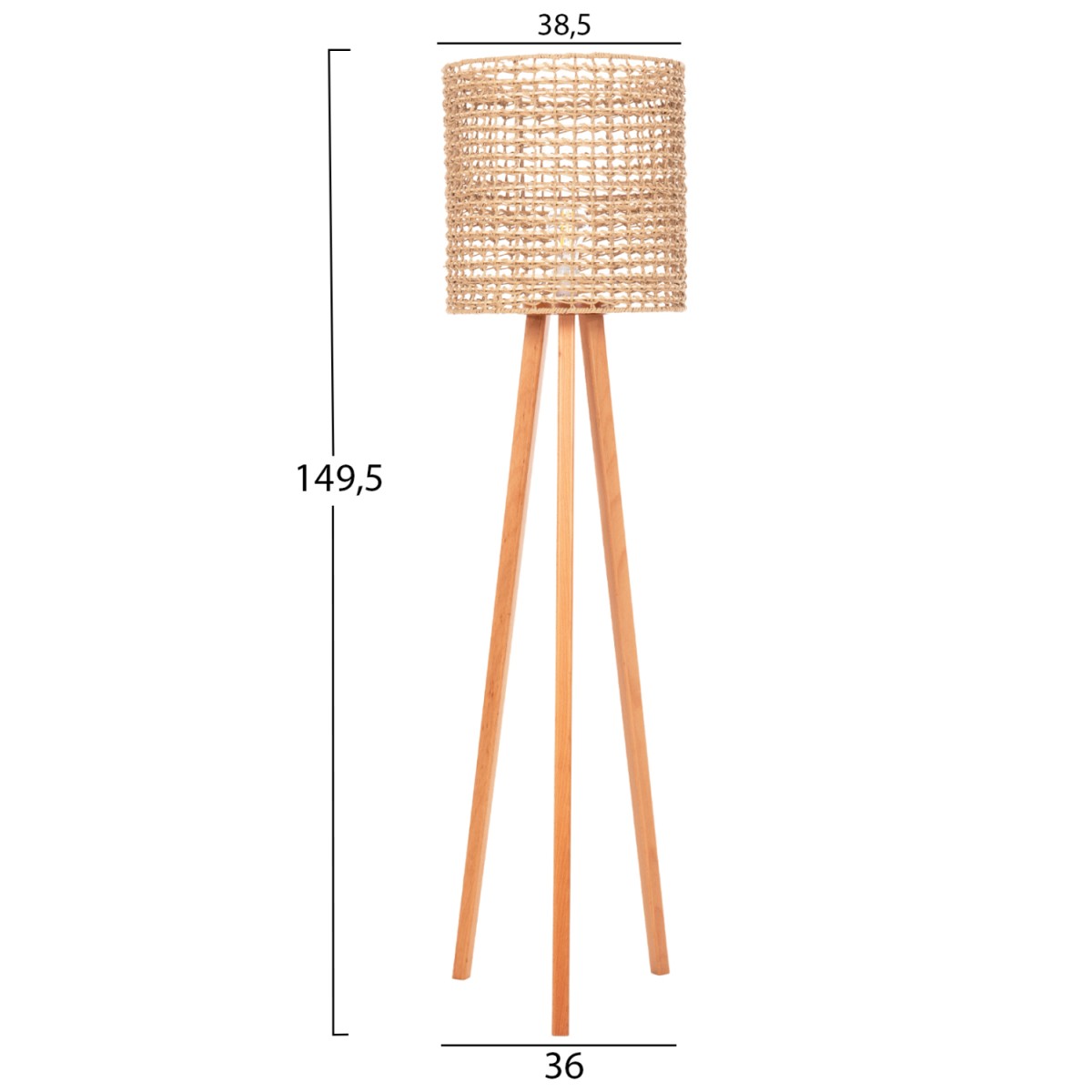 ΕΠΙΔΑΠΕΔΙΟ ΦΩΤΙΣΤΙΚΟ HM4351 RUBBERWOOD-RATTAN-PAPER ROPE ΣΕ ΦΥΣΙΚΟ Φ36x149,5Υεκ.