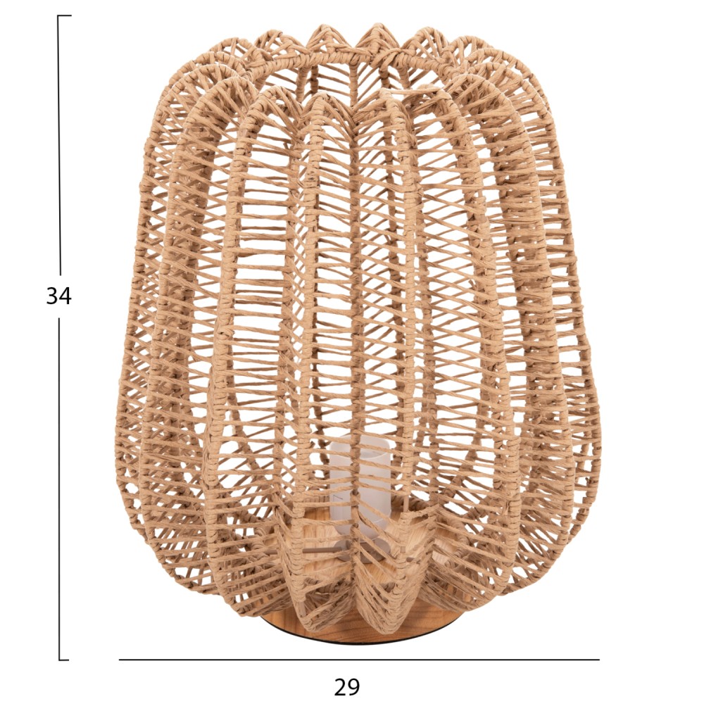 ΕΠΙΤΡΑΠΕΖΙΟ ΦΩΤΙΣΤΙΚΟ HM4350 ΜΕΤΑΛΛΟ ΜΕ PAPER ROPE ΣΕ ΦΥΣΙΚΟ Φ29Χ34Υεκ.