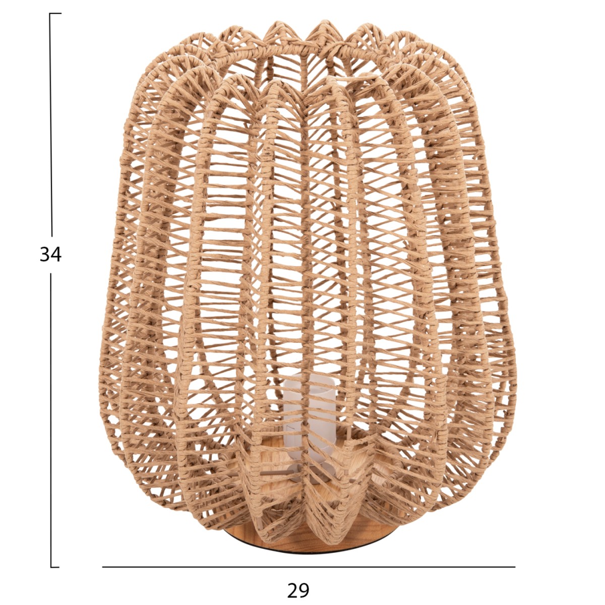 ΕΠΙΤΡΑΠΕΖΙΟ ΦΩΤΙΣΤΙΚΟ HM4350 ΜΕΤΑΛΛΟ ΜΕ PAPER ROPE ΣΕ ΦΥΣΙΚΟ Φ29Χ34Υεκ.