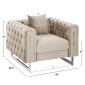 ΠΟΛΥΘΡΟΝΑ τ.CHESTERFIELD MOBAR HM3261.02 ΚΡΕΜ ΒΕΛΟΥΔΟ-ΜΕΤΑΛΛΙΚΑ ΠΟΔΙΑ 99x86,5x77Υεκ.