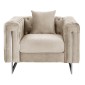 ΠΟΛΥΘΡΟΝΑ τ.CHESTERFIELD MOBAR HM3261.02 ΚΡΕΜ ΒΕΛΟΥΔΟ-ΜΕΤΑΛΛΙΚΑ ΠΟΔΙΑ 99x86,5x77Υεκ.