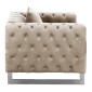 ΠΟΛΥΘΡΟΝΑ τ.CHESTERFIELD MOBAR HM3261.02 ΚΡΕΜ ΒΕΛΟΥΔΟ-ΜΕΤΑΛΛΙΚΑ ΠΟΔΙΑ 99x86,5x77Υεκ.