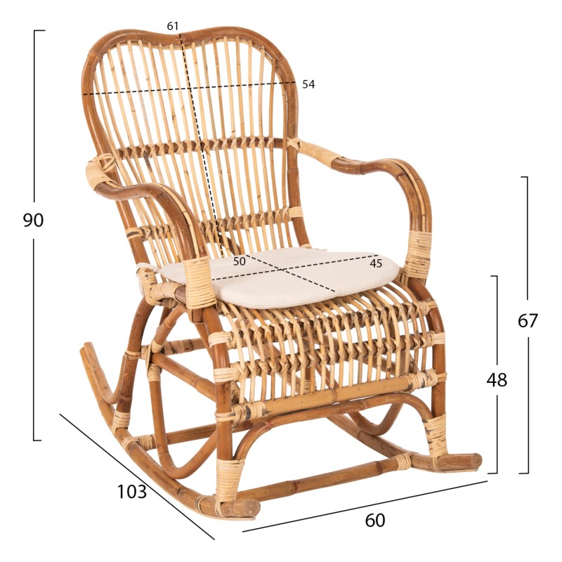 ΚΟΥΝΙΣΤΗ ΠΟΛΥΘΡΟΝΑ ΜΕ ΜΑΞΙΛΑΡΙ SANTA FE RATTAN HM9343 60x103x90Υ εκ.