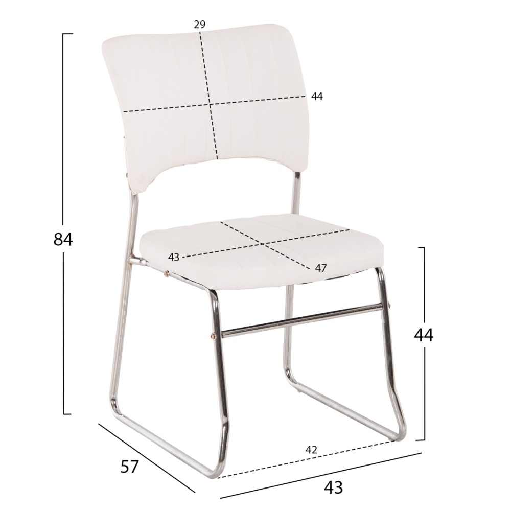 ΚΑΡΕΚΛΑ QUENTI HM1071.02 ΛΕΥΚΗ 52x60x85 εκ.