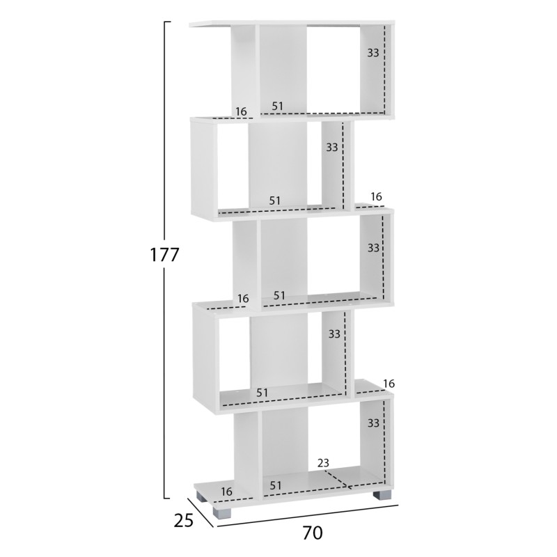 ΒΙΒΛΙΟΘΗΚΗ ΜΕΛΑΜΙΝΗΣ HM2385.04 ΛΕΥΚΗ 70x25x177 εκ.