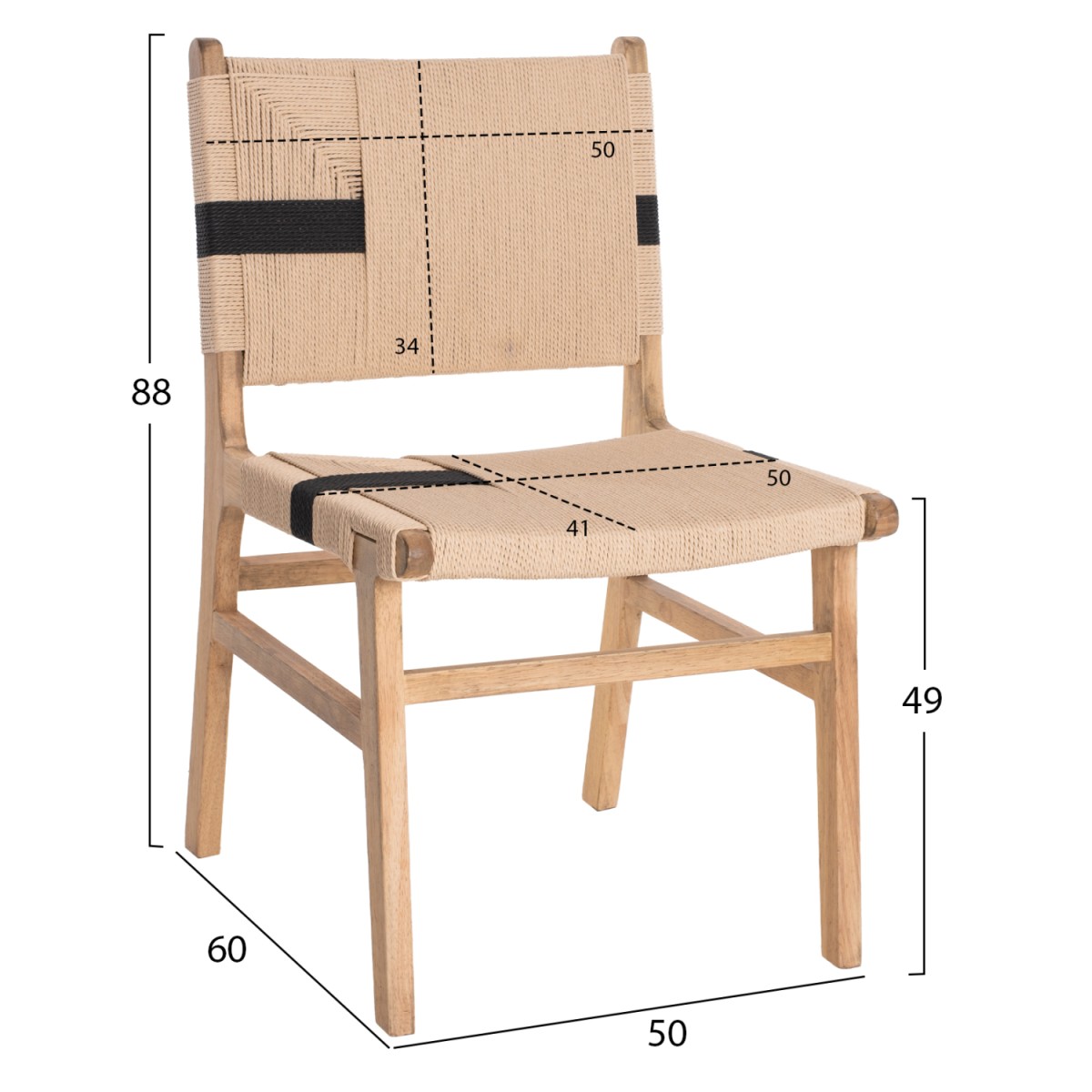 ΚΑΡΕΚΛΑ RUBBERWOOD ΚΑΙ ΣΧΟΙΝΙ ΣΕ ΦΥΣΙΚΟ RUSTIC 50x60x88Yεκ.HM9323.01