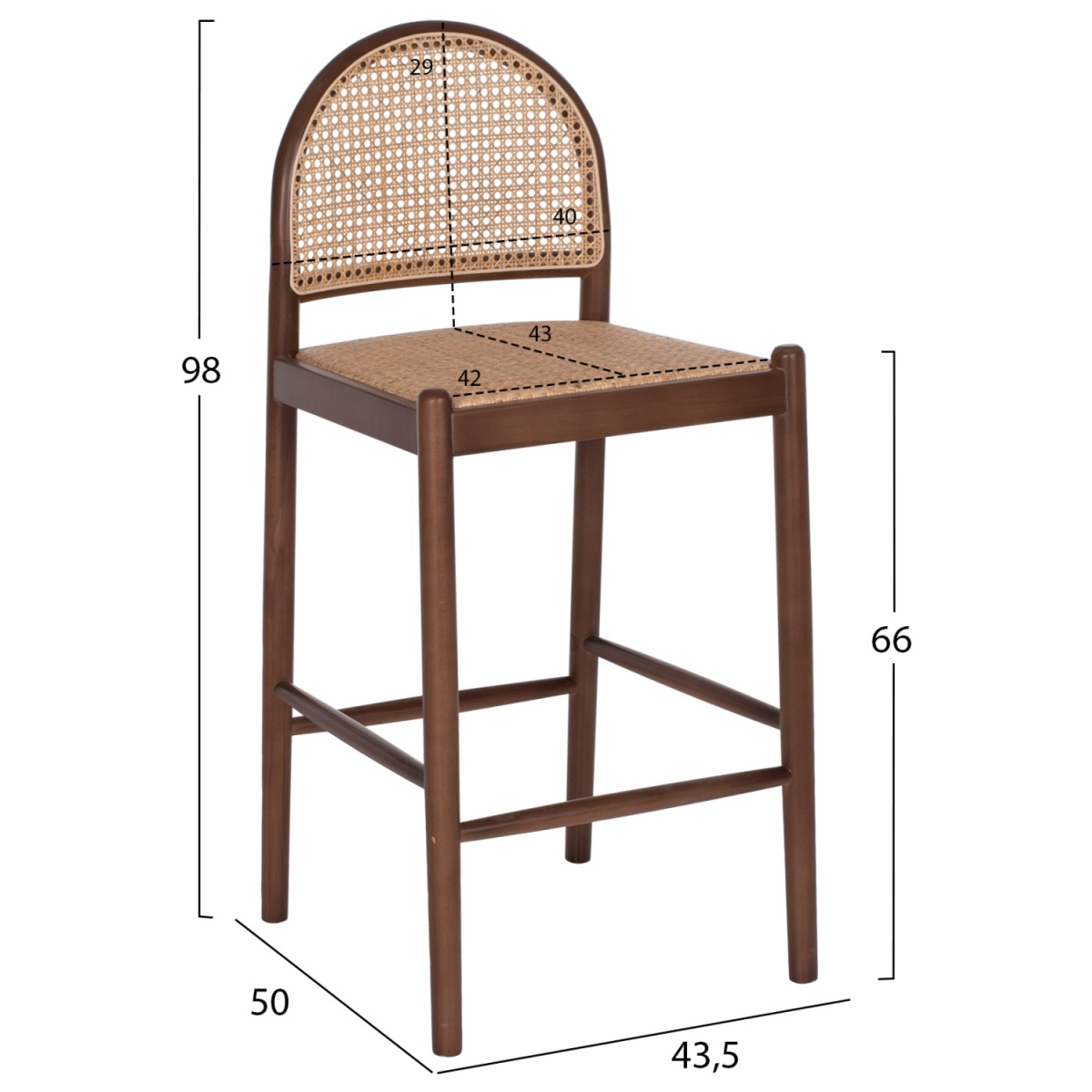 ΣΚΑΜΠΟ ΑΠΟ ΟΞΙΑ-RATTAN ΑΨΙΔΑ ΠΛΑΤΗ ΚΑΡΥΔΙ 47x46x100Yεκ.HM9408.04