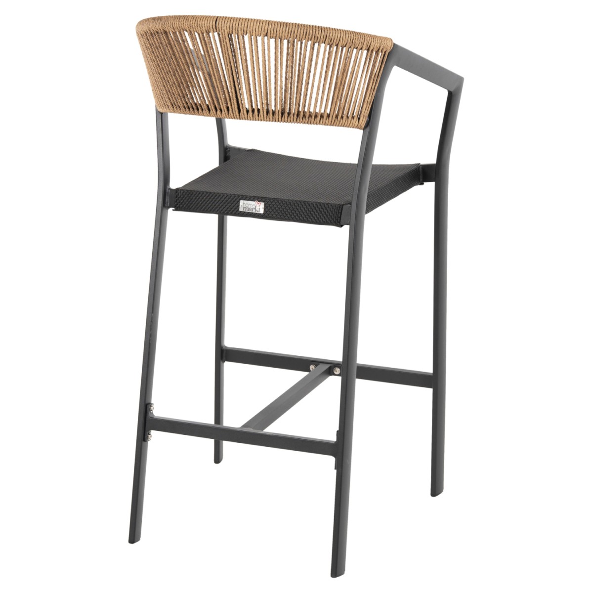 ΣΚΑΜΠΟ ΑΛΟΥΜΙΝΙΟΥ ΜΑΥΡΟ ΜΕ ΜΠΡΑΤΣΑ RATTAN & TEXTLINE 56x58x105Yεκ.HM5892.25