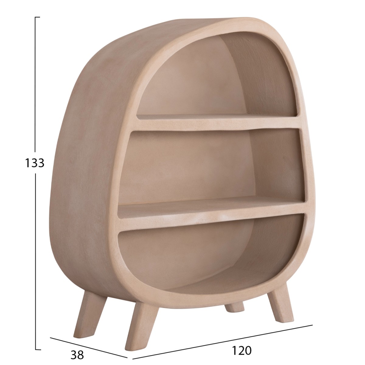 ΡΑΦΙΕΡΑ ΣΕΙΡΑ SANTORINI HM18060.02 MDF ΣΕ ΚΑΦΕ ΧΡΩΜΑ 120x38x133Υεκ.