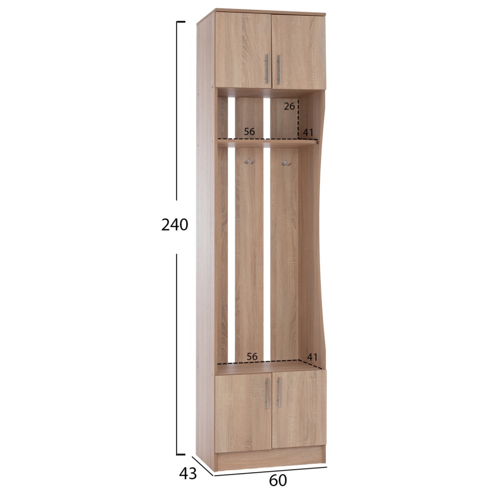 ΕΠΙΠΛΟ ΕΙΣΟΔΟΥ ΣΥΝΘΕΤΟ SONAMA OAK HM2423 60X43X240Yεκ.