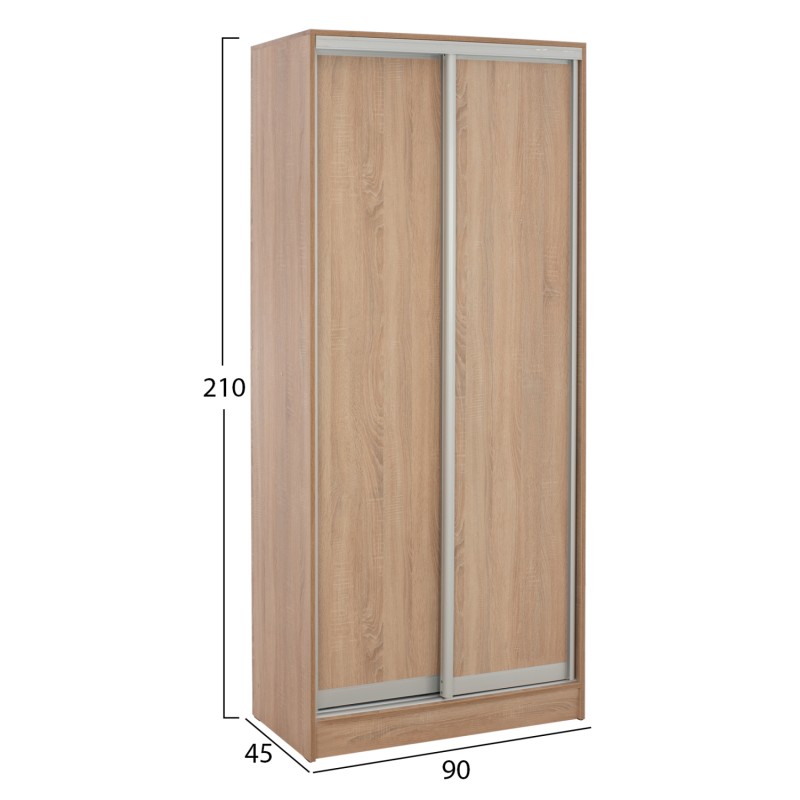 ΝΤΟΥΛΑΠΑ ΣΥΡΟΜΕΝΗ ADLER ΜΕΛΑΜΙΝΗΣ 90x45x210Yεκ. SONAMA OAK 2ΦΥΛΛΗ HM2436.01