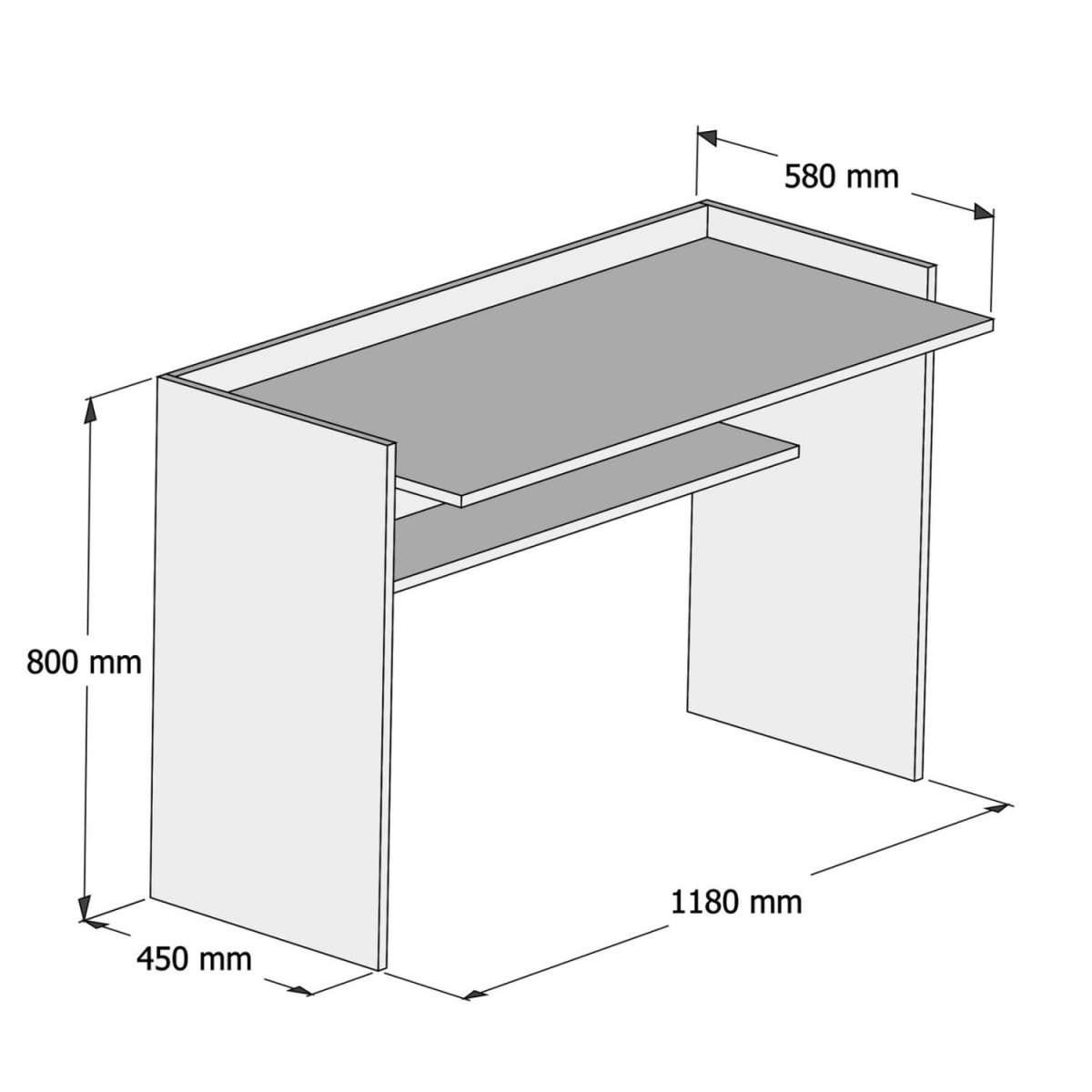 ΓΡΑΦΕΙΟ ΜΕΛΑΜΙΝΗΣ ΛΕΥΚΟ 118x58x80Υεκ.HM9227.11