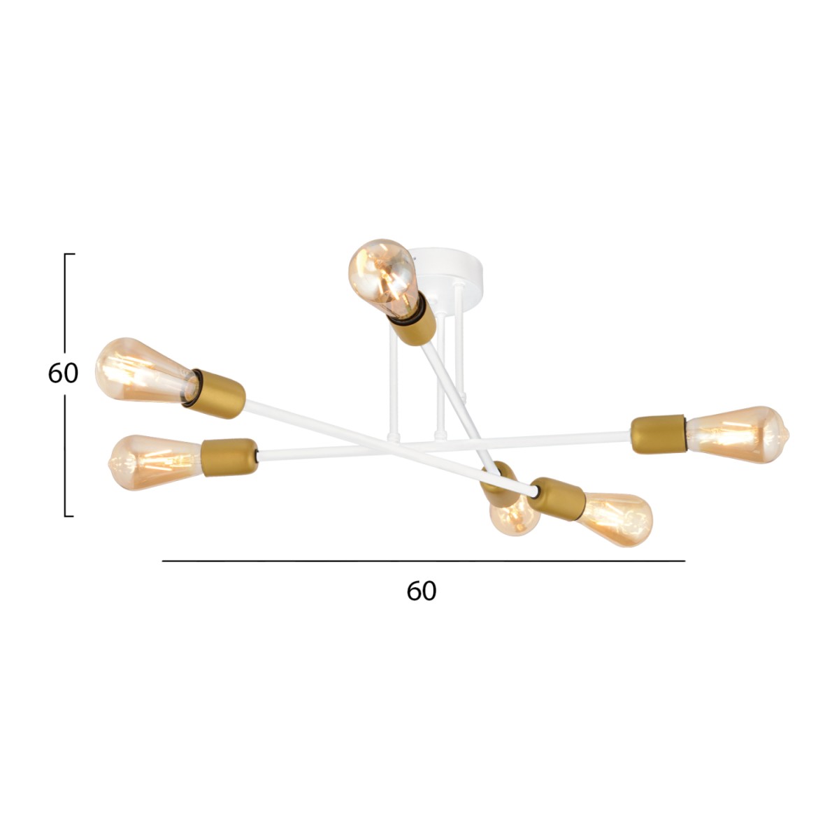 ΦΩΤΙΣΤΙΚΟ ΟΡΟΦΗΣ ΠΟΛΥΦΩΤΟ ΜΕΤΑΛΛΙΚΟ ΛΕΥΚΟ ΧΡΥΣΟ HM7427.02 60x60 εκ.