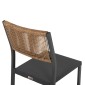 ΚΑΡΕΚΛΑ ΑΛΟΥΜΙΝΙΟΥ ΑΝΘΡΑΚΙ ΜΕ RATTAN ΚΑΙ TEXTLINE HM5921.01 46x55,5x83Υ εκ.