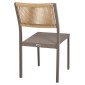 ΚΑΡΕΚΛΑ ΑΛΟΥΜΙΝΙΟΥ ΣΑΜΠΑΝΙ ΜΕ RATTAN & TEXTLINE HM5921.03 46x55,5x83 εκ.