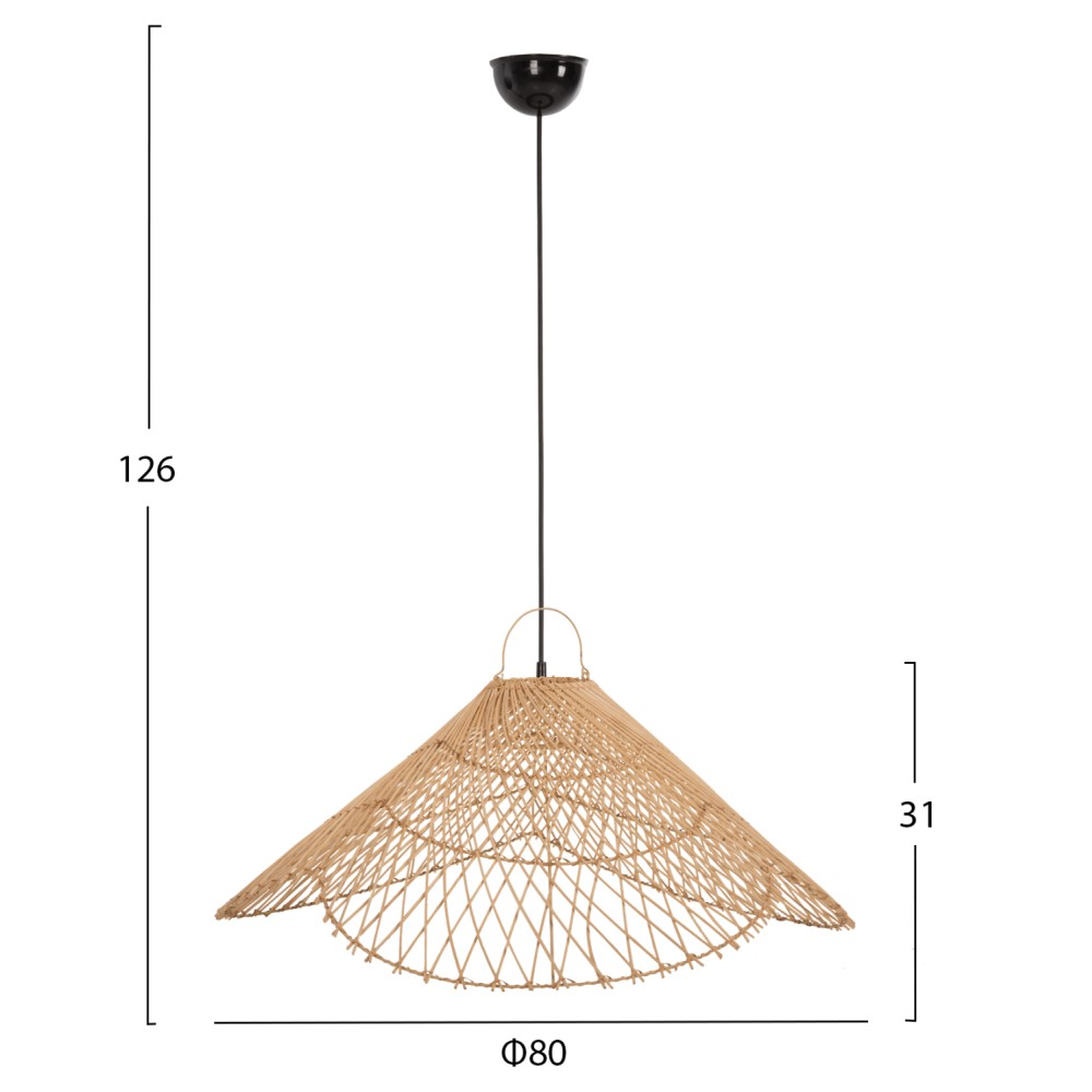 ΦΩΤΙΣΤΙΚΟ ΟΡΟΦΗΣ ΚΡΕΜΑΣΤΟ HM7879.02 RATTAN ΣΕ ΦΥΣΙΚΟ ΧΡΩΜΑ Φ80x126Υ εκ.