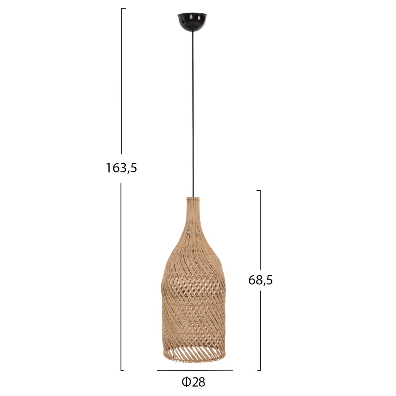 ΦΩΤΙΣΤΙΚΟ ΟΡΟΦΗΣ CARBOY HM7884 ΚΡΕΜΑΣΤΟ ΑΠΟ RATTAN ΣΕ ΦΥΣΙΚΟ ΧΡΩΜΑ Φ28x163,5Yεκ.