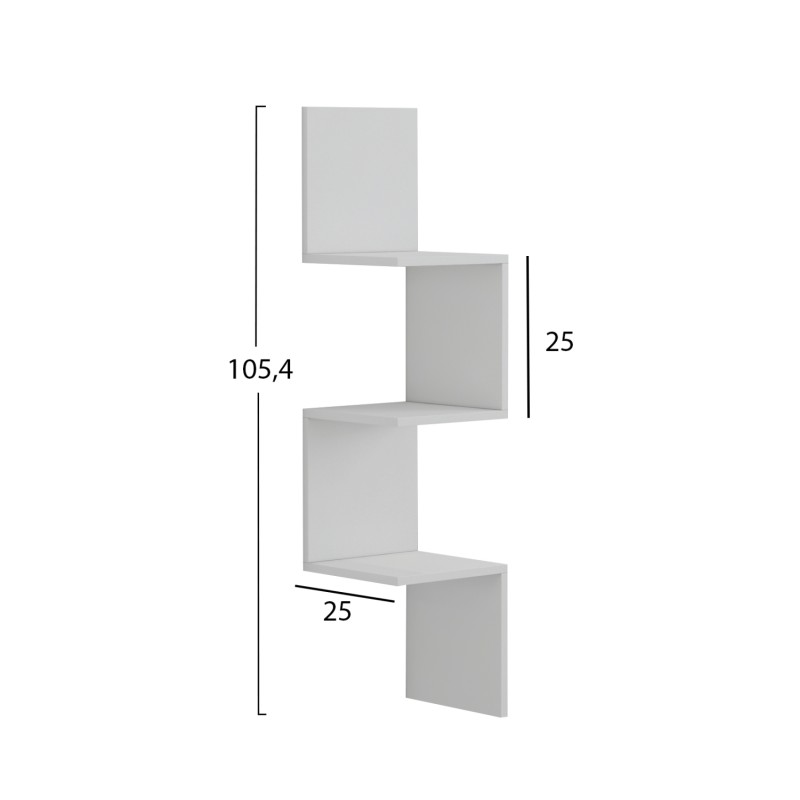 ΕΠΙΤΟΙΧΙΑ ΓΩΝΙΑΚΗ ΡΑΦΙΕΡΑ ILLUSION HM8935.12 ΜΕΛΑΜΙΝΗ ΣΕ ΛΕΥΚΟ 25x25x105,4Υεκ.