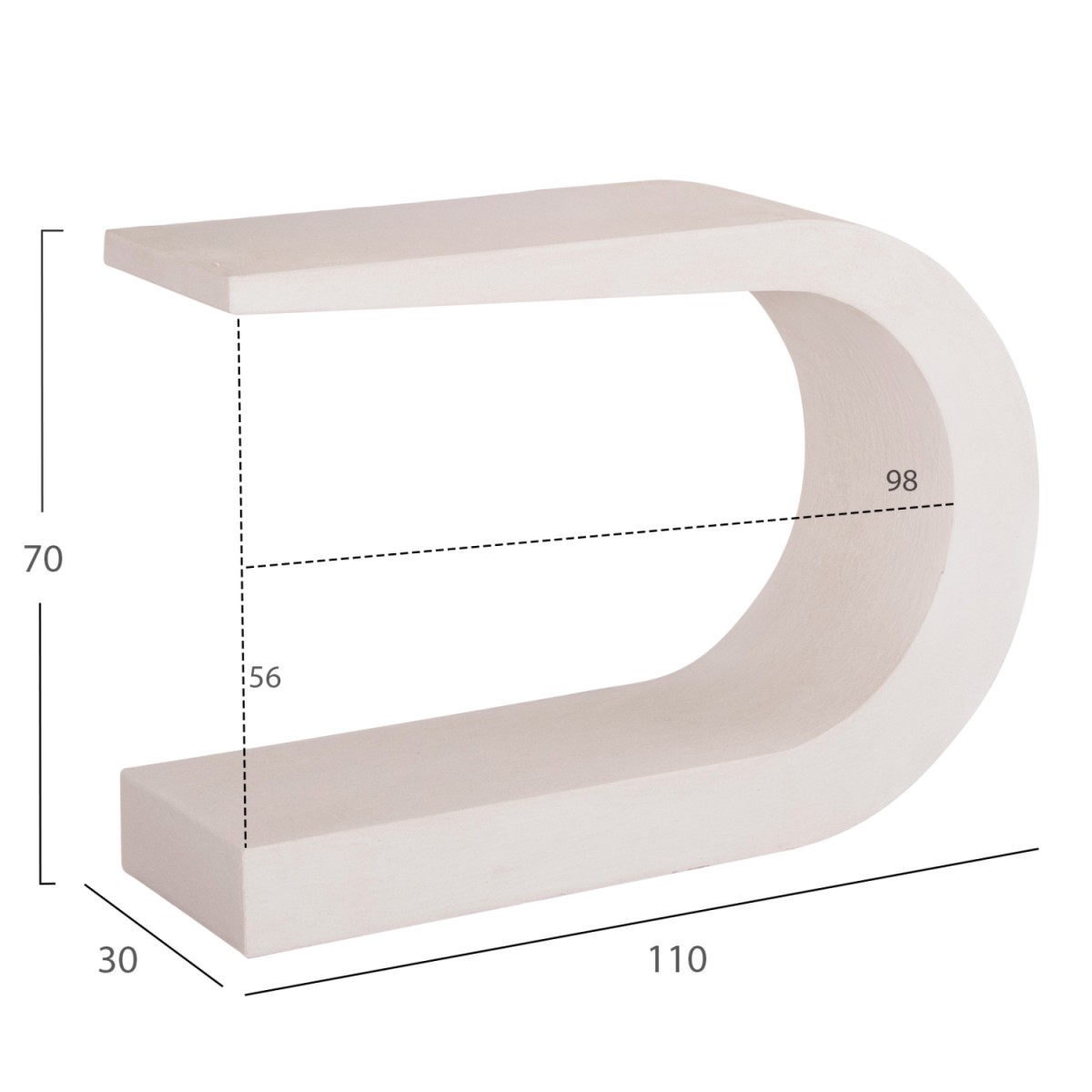 ΚΟΝΣΟΛΑ ΣΕΙΡΑ SANTORINI HM18049 MDF ΣΕ ΥΠΟΛΕΥΚΟ ΧΡΩΜΑ 110x30x70Υεκ.