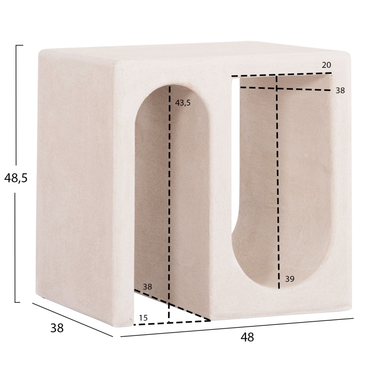 ΤΡΑΠΕΖΙ ΣΑΛΟΝΙΟΥ ΣΕΙΡΑ SANTORINI HM18070 MDF ΣΕ ΥΠΟΛΕΥΚΟ ΧΡΩΜΑ 48x38x48,5Υεκ.