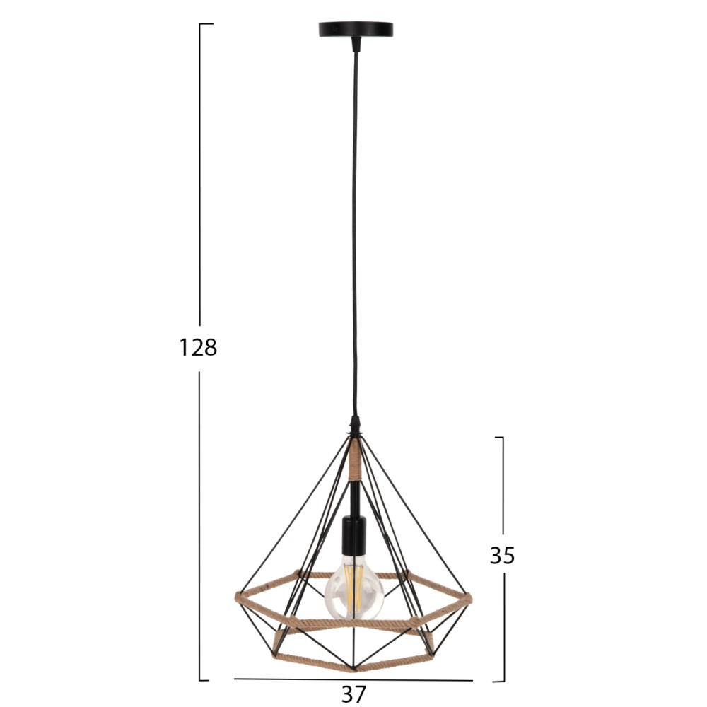 ΦΩΤΙΣΤΙΚΟ ΟΡΟΦΗΣ ΚΡΕΜΑΣΤΟ HM4062 ΜΕΤΑΛΛΟ ΜΑΥΡΟ-ΣΧΟΙΝΙ 33x37x128Υεκ.