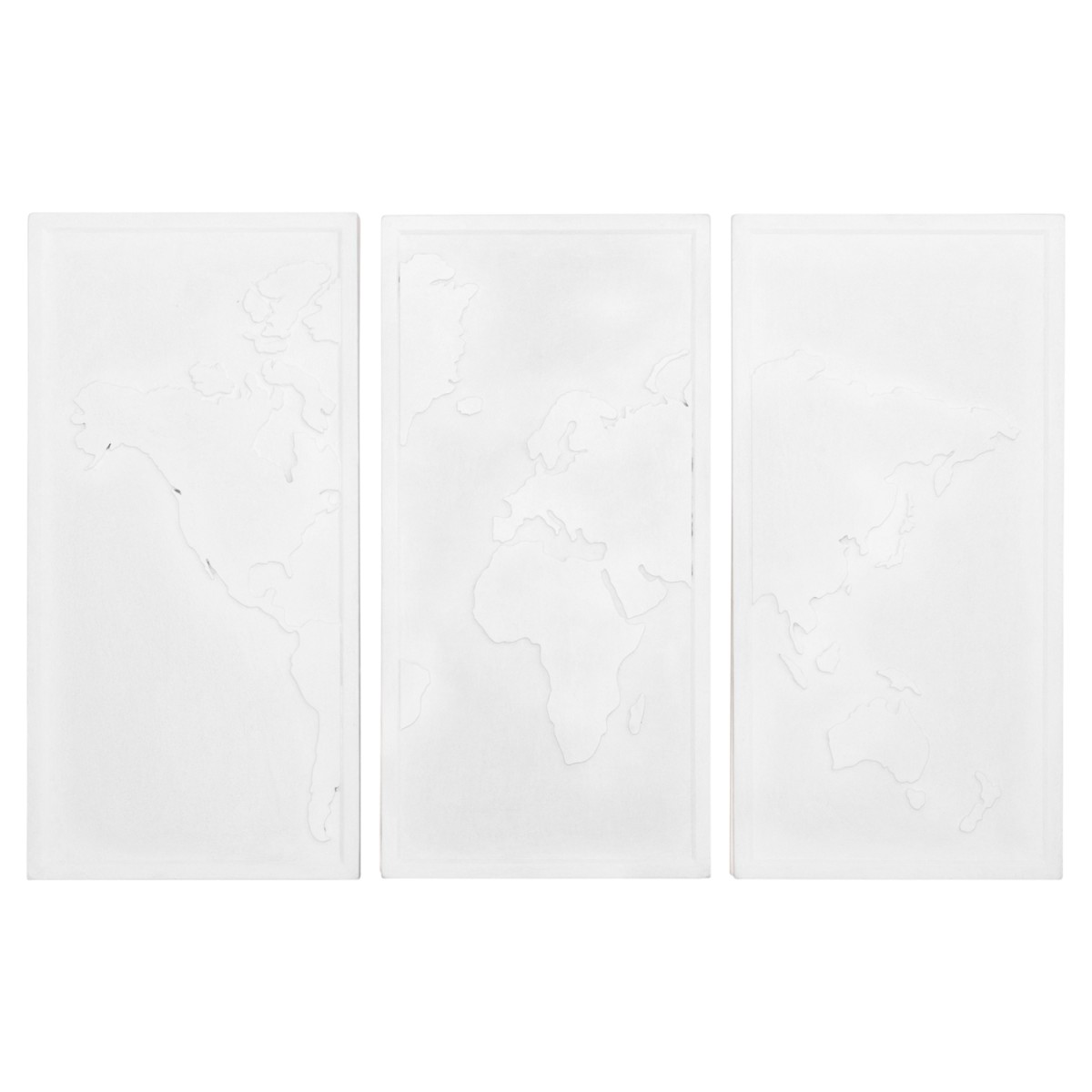 ΠΙΝΑΚΑΣ 3-ΠΤΥΧΟΣ WORLD MAP SANTORINI HM4504 MDF ΣΕ ΥΠΟΛΕΥΚΟ ΧΡΩΜΑ 180x4(πάχος)x120Υεκ.